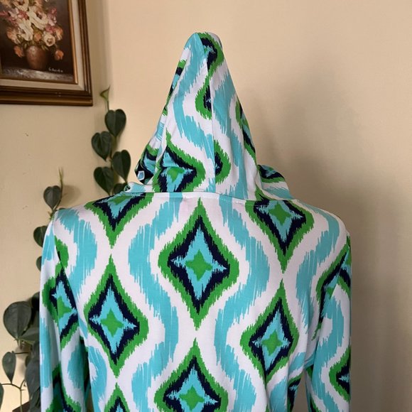 Macbeth Collection Blue & Green Hooded Swimsuit Coverup, sz XS - Picture 8 of 10